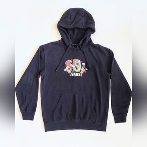VANS Adult Size Medium Hooded Sweatshirt Mushroom Snake Neon Black